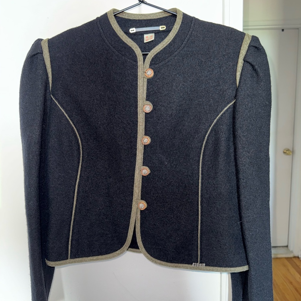 Litza 100%Wool Women's Black & Olive Jacket (US4-8)